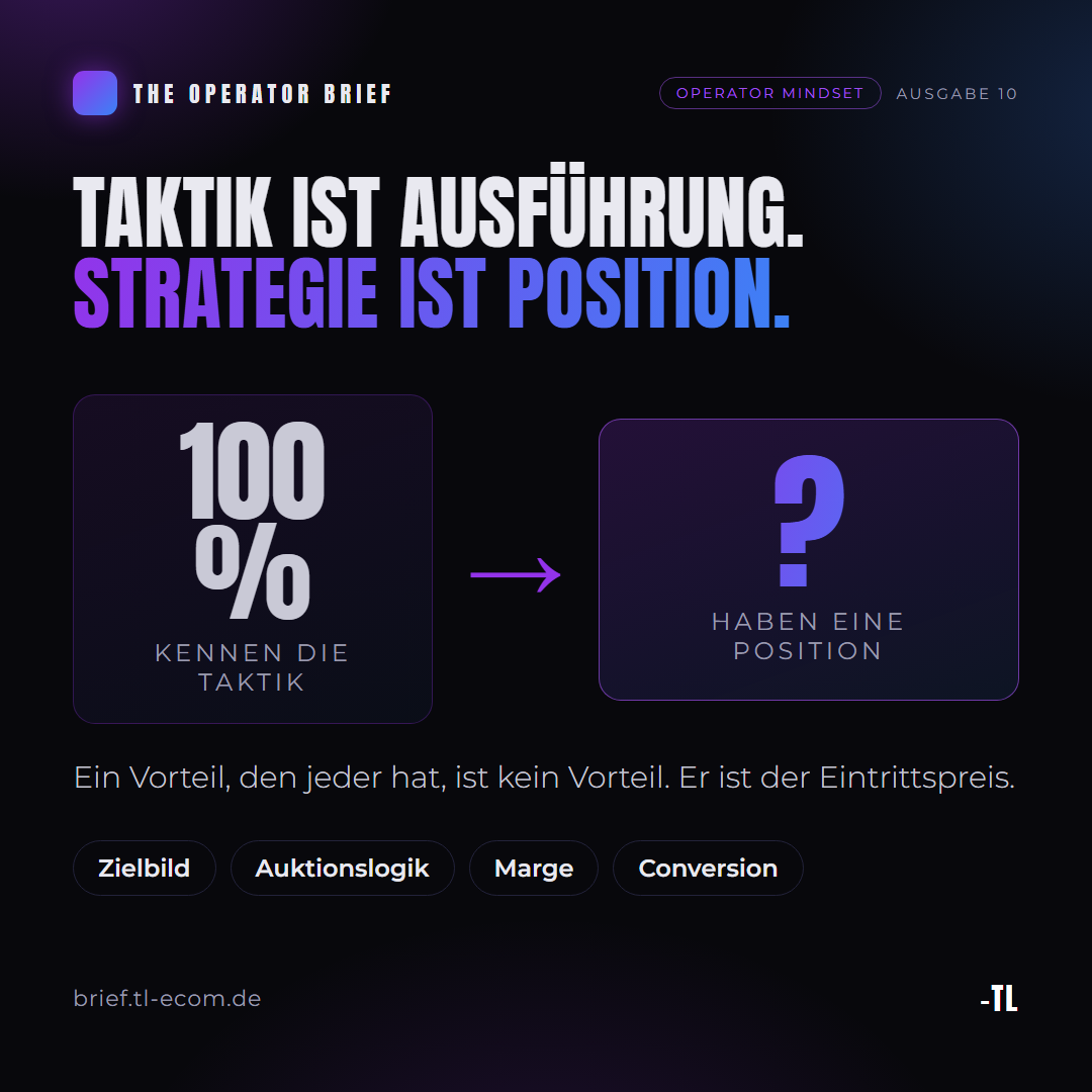 Taktik ist Ausführung. Strategie ist Position.