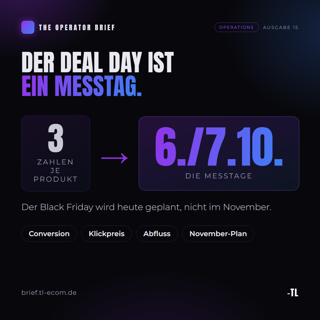 Der Deal Day ist kein Umsatztag. Er ist ein Messtag.